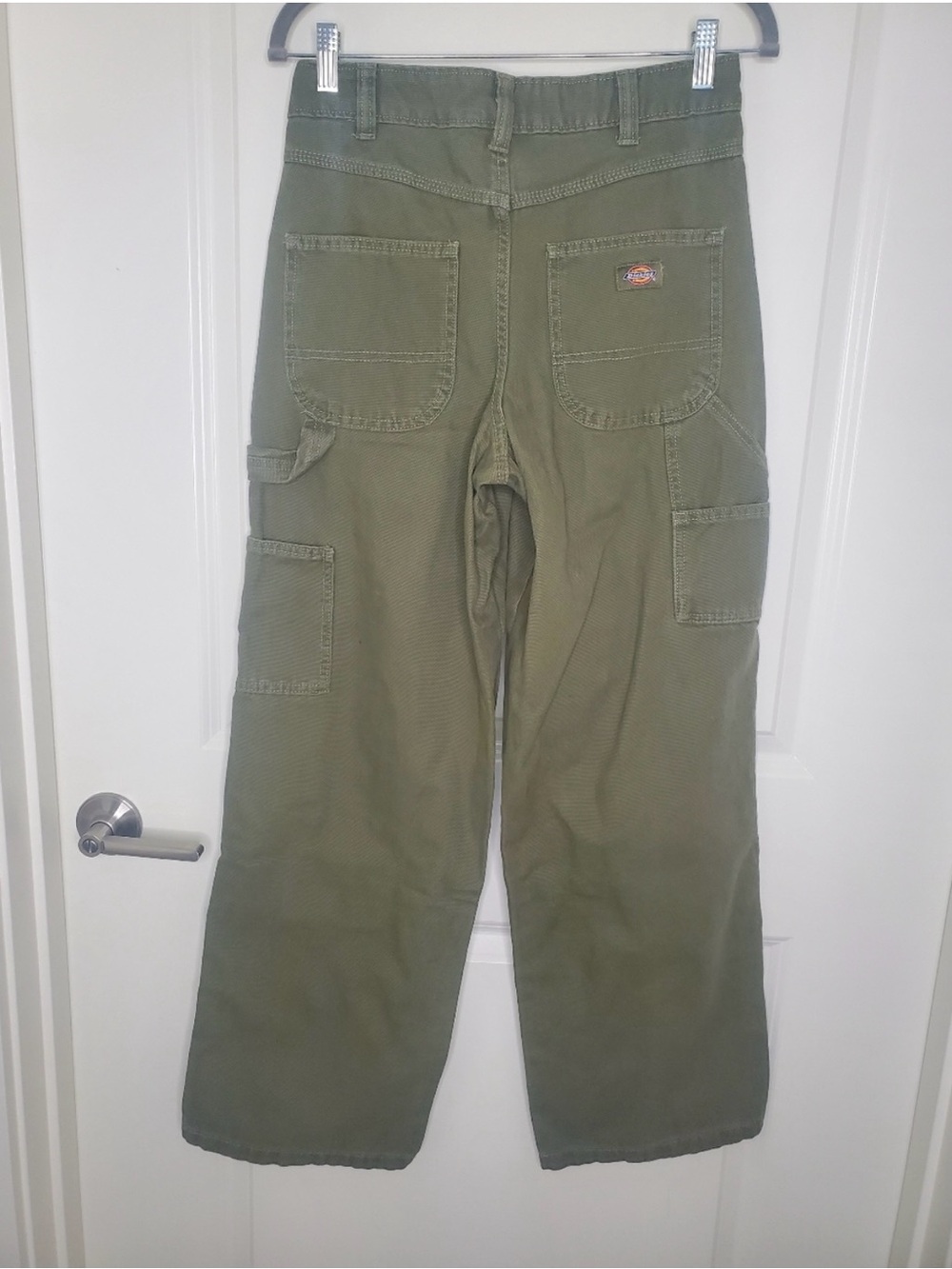 Dickies Olive Green Mid Rise Double Knee Canvas Carpenter Pants - Picture 5 of 8